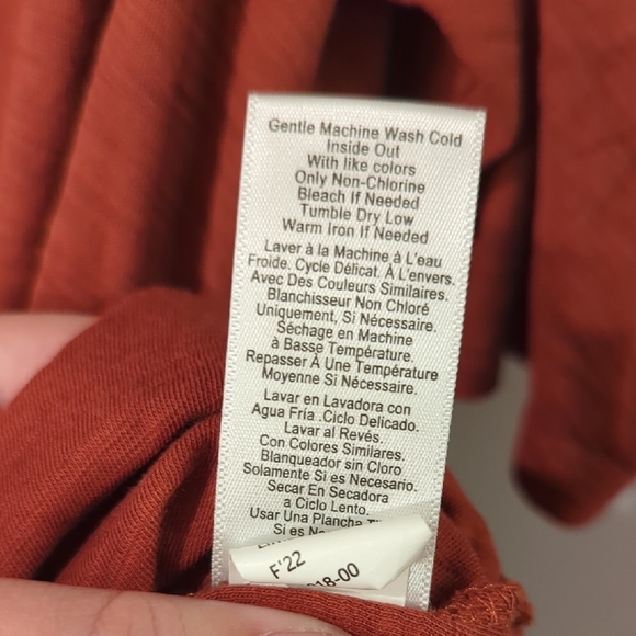 Nation LTD Dawn Femme Turtleneck Top in Red Clay size XL 100% Pima Cotton - Picture 7 of 11